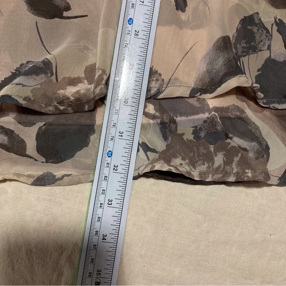 sawyer Chiffon Babydoll Style Dress in Muted Floral Print | Ruffle Hem - Picture 5 of 14